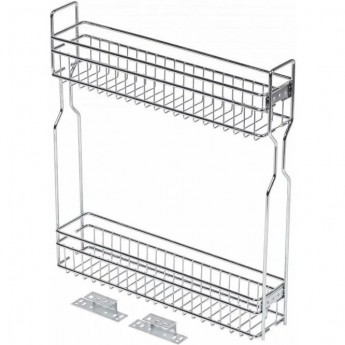 Двухуровневая боковая корзина GTV MOVIX в модуль 150 мм, без направляющих, хром