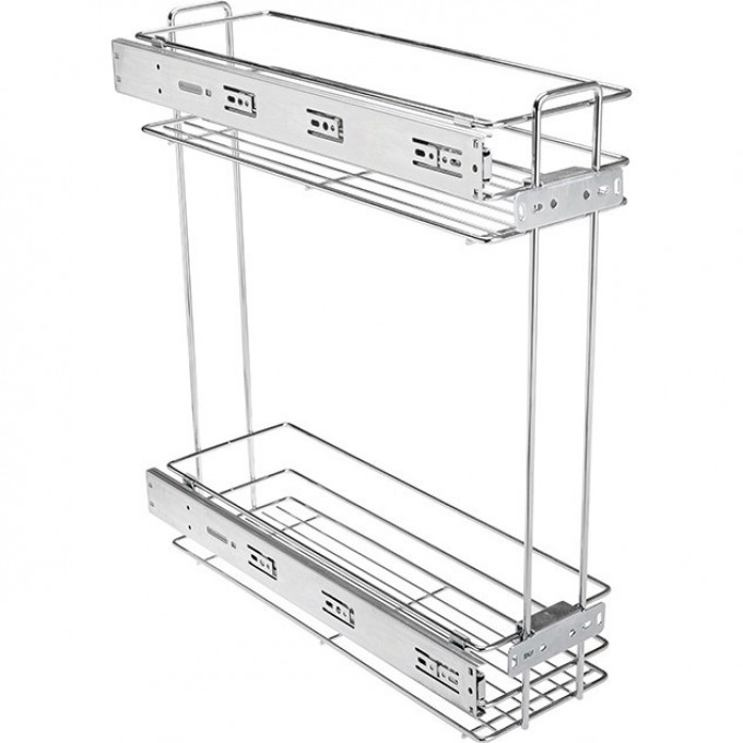 Карго боковое двухуровневое к ящику 300мм, без направляющих, эффект хрома GTV KO-3002-OC