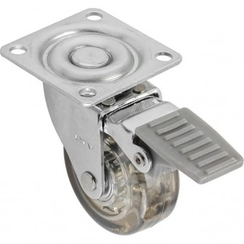 Колесико силиконовое коричневое с тормозом, FI-50 GTV KM-BH50MM-30