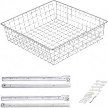 Корзина выдвижная с регулировкой 60III, роликовая направляющая, цвет белый GTV KO-SRPR150-60-10