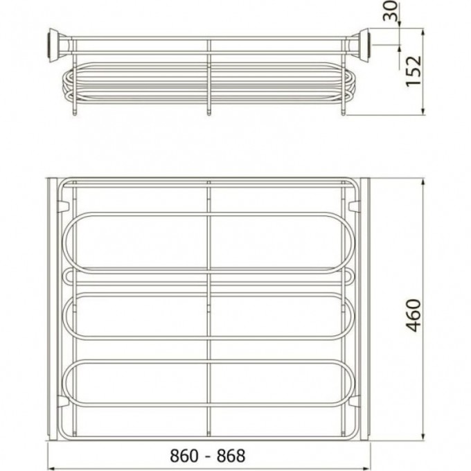 Полка для обуви SMART 900 (без направляющих) GTV W-WOBU90-BP-60